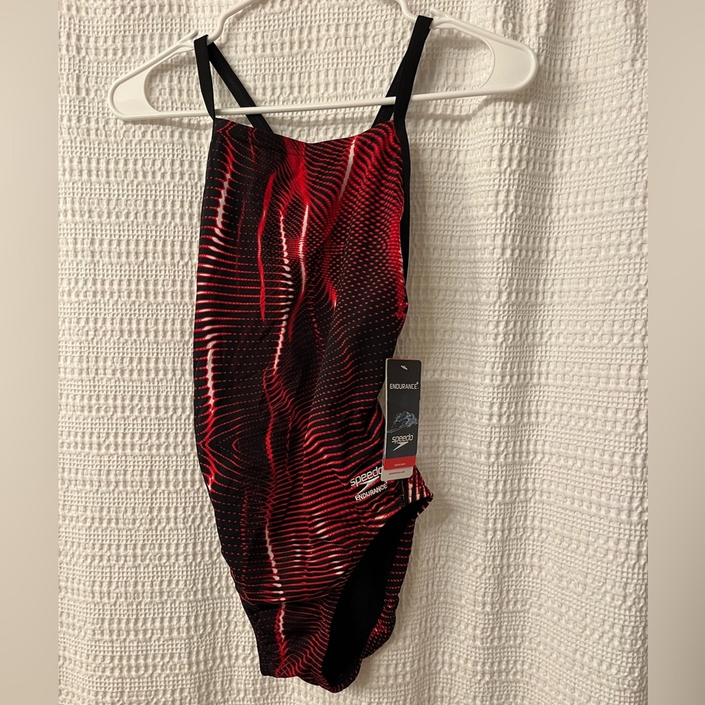 Speedo Women's One Piece Swimsuit - Red and Black